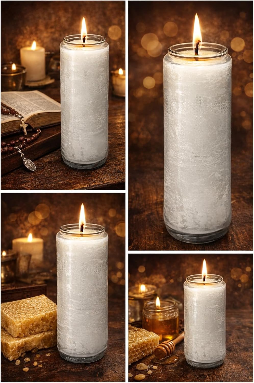 Premium 8 Day 100% Beeswax Devotional Candle Made in The USA