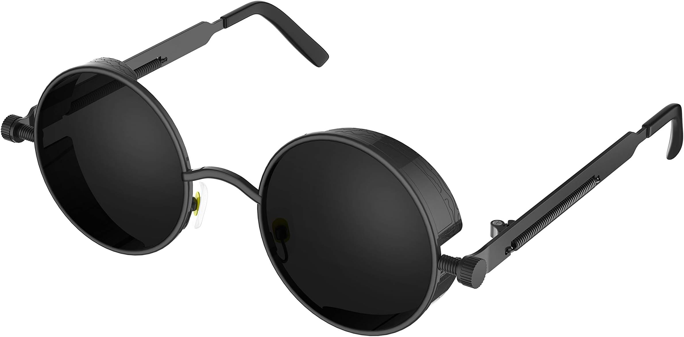 Retro Gothic Steampunk Sunglasses for Women Men Round Lens Metal Frame
