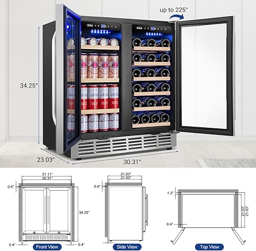 Miniatura 6 de Velieta Refrigerador de vino y bebidas de 30 pulgadas