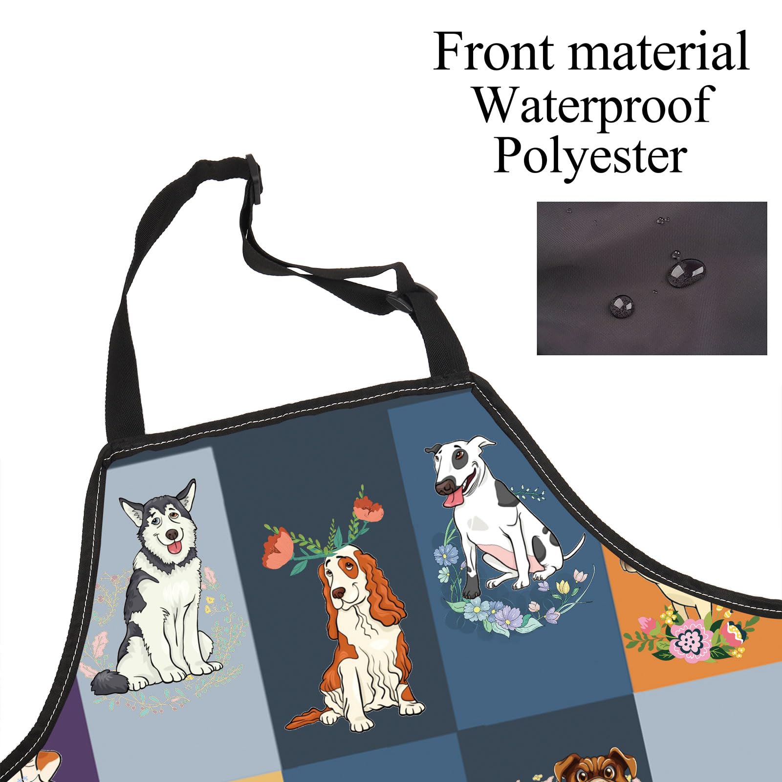 BNQL Dog Grooming Apron with Pockets Dog Grooming Waterproof Apron Dog Lovers Gifts for Groomer Dog Baking Gardening Grilling Apron - Image 3