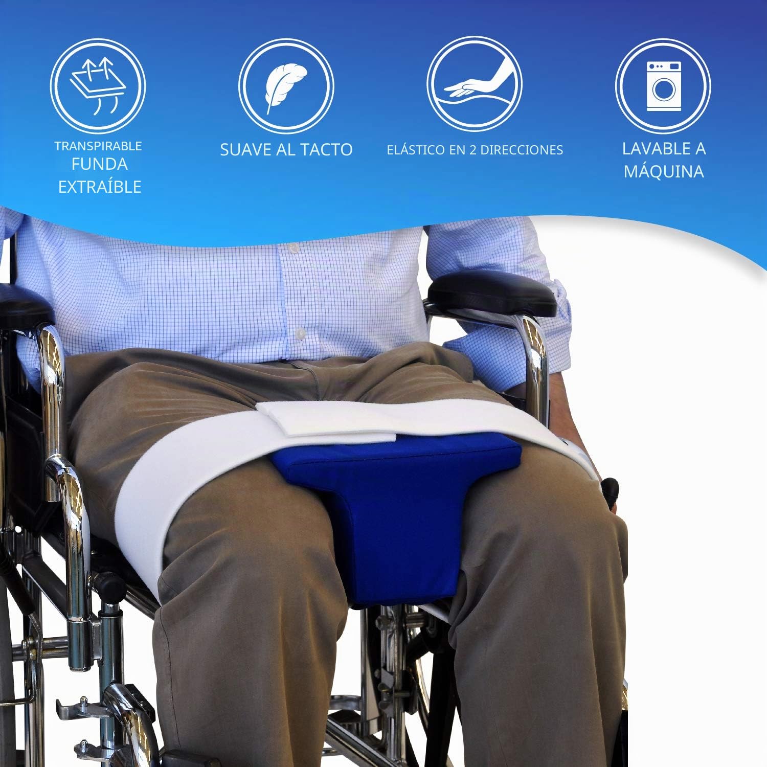 NYOrtho Separador de rodilla de cuña de abducción para recuperación de cirugía de cadera, almohada ortopédica de 4 pulgadas para soporte de piernas, prevención de contracturas y uso postoperatorio