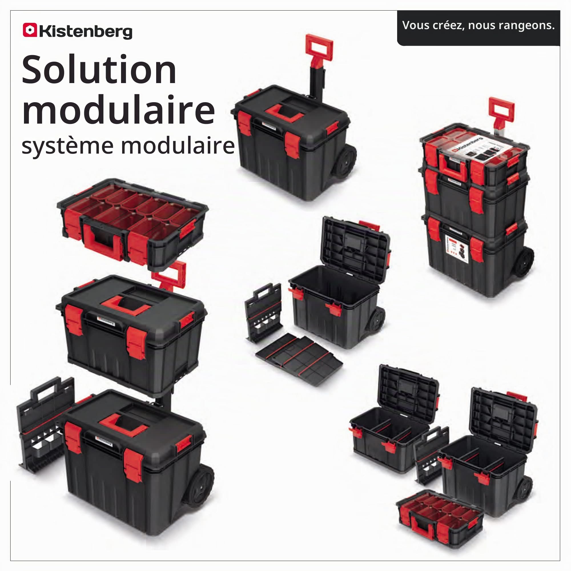 Kistenberg Kit modulaire Solution KMSS553585B Boîte à outils 530 x 355 x 825 mm