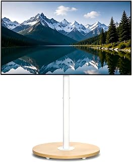 unho TV Ständer Rollbar, TV Standfuss Höhenverstellbar 40-75 Zoll Fernseher