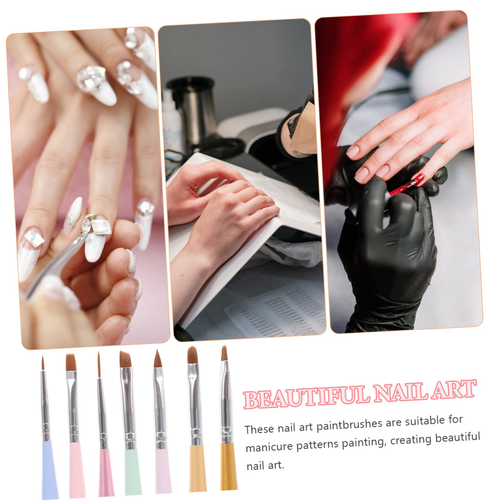 Healeved 35piezas Pinceles De Uñas Para Arte De Uñas Herramientas De Manicura Para Diseños Pinceles De Dibujo Para Salones y Uso Personal Macaron Material Duradero