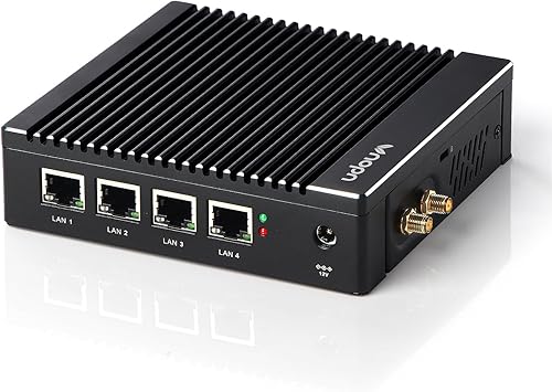 Dispositivo de cortafuegos sin ventilador Intel N3700N3710 4C4T, cortafuegos Mini PC 4 puertos LAN Intel i225i226 DDR3 SSD, enrutador suave de