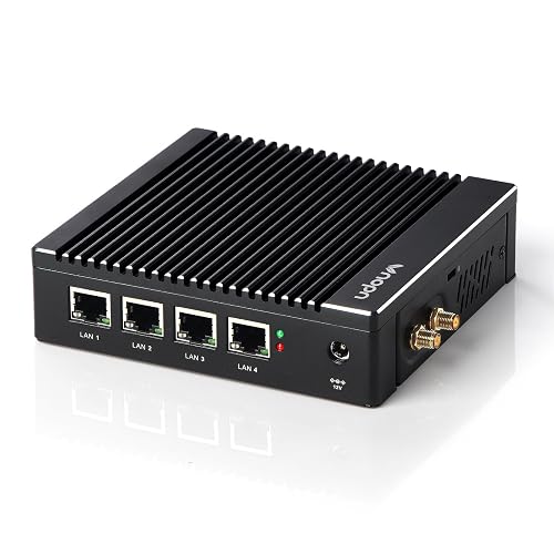VNOPN Fanless Firewall Appliance Intel J3710 4C/4T, Firewall Mini PC 4 x Intel i226 LAN Ports, Network Gateway Soft Router, Support PF-Sense/OPN-Sense AES NI HD/ (8GB RAM 128GB SSD)