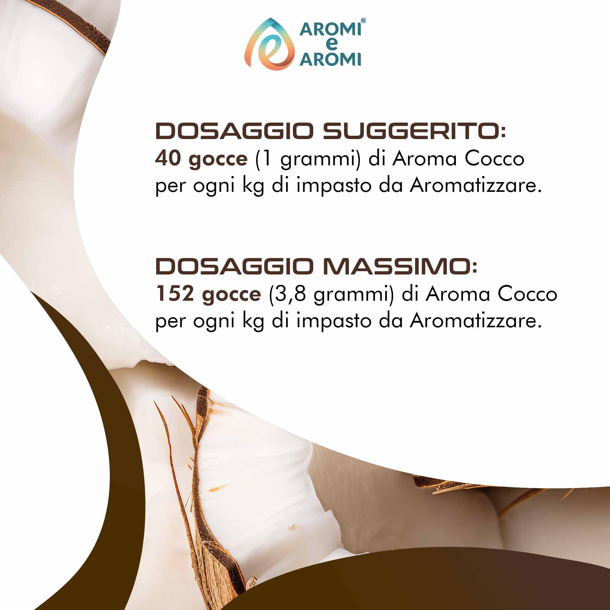 AROMI E AROMI | Aroma Cocco in Gocce per Pasticceria, Ristoranti, Gelaterie e Industria Alimentare | Prodotto 100% Italiano per Aziende del Settore Alimentare B2B (250g)