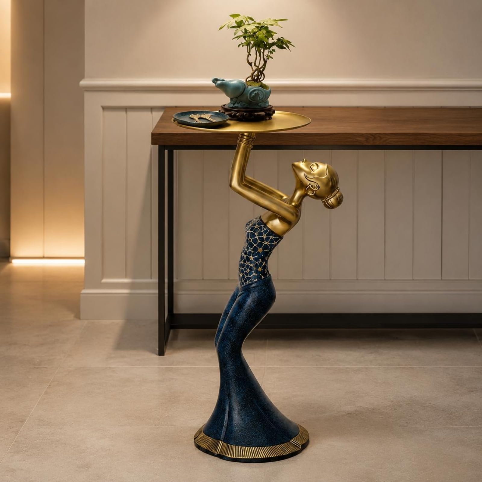 Escultura de Pie Regalo Ideal Estatua de Figura Elegante Adorno Decorativo para Recibidor, Estilo De Pie