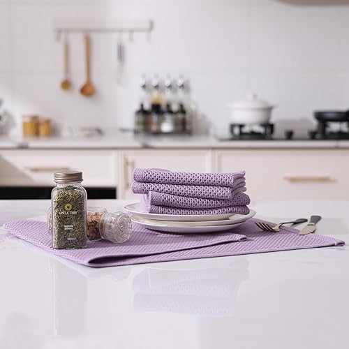 Miniatura 246 de Kitinjoy - Paños de cocina 100% algodón, paquete de 6 paños de cocina ultra suaves y absorbentes para secar platos, toallas de cocina de secado