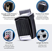 Vista 3 de Pro SL-591 - Caja de bloqueo con botón de golpe para vidrio del automóvil, Negro