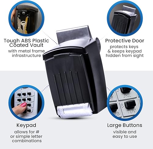 Miniatura 3 de KeyGuard Pro SL-591 -Caja de bloqueo con botón de golpe para vidrio del automóvil Negro