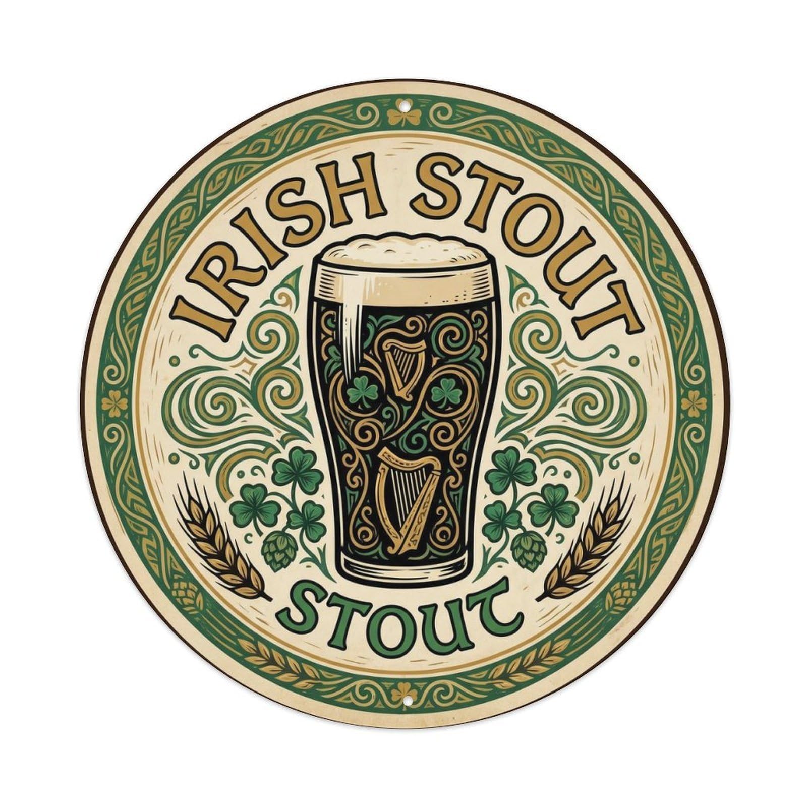 Vintage Irish Stout Beer Pub Culture Copper Kettle Metal Tin Sign