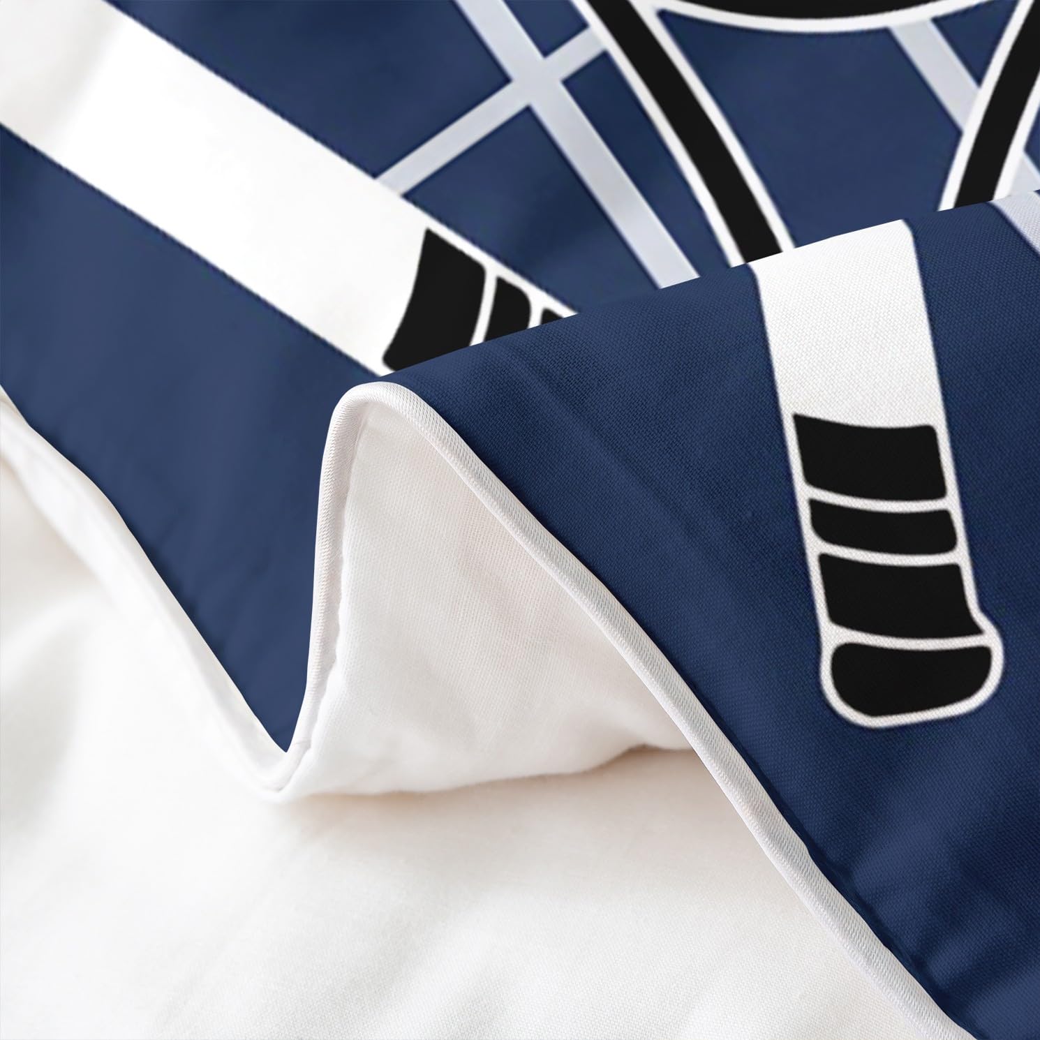 Homemissing Jungen Tennis 100% Baumwolle Bettwäsche Set 135x200cm Ball Spiel Navy Blue Bettbezug für Kinder Mädchen Sport Thema Betten Zimmer Dekor
