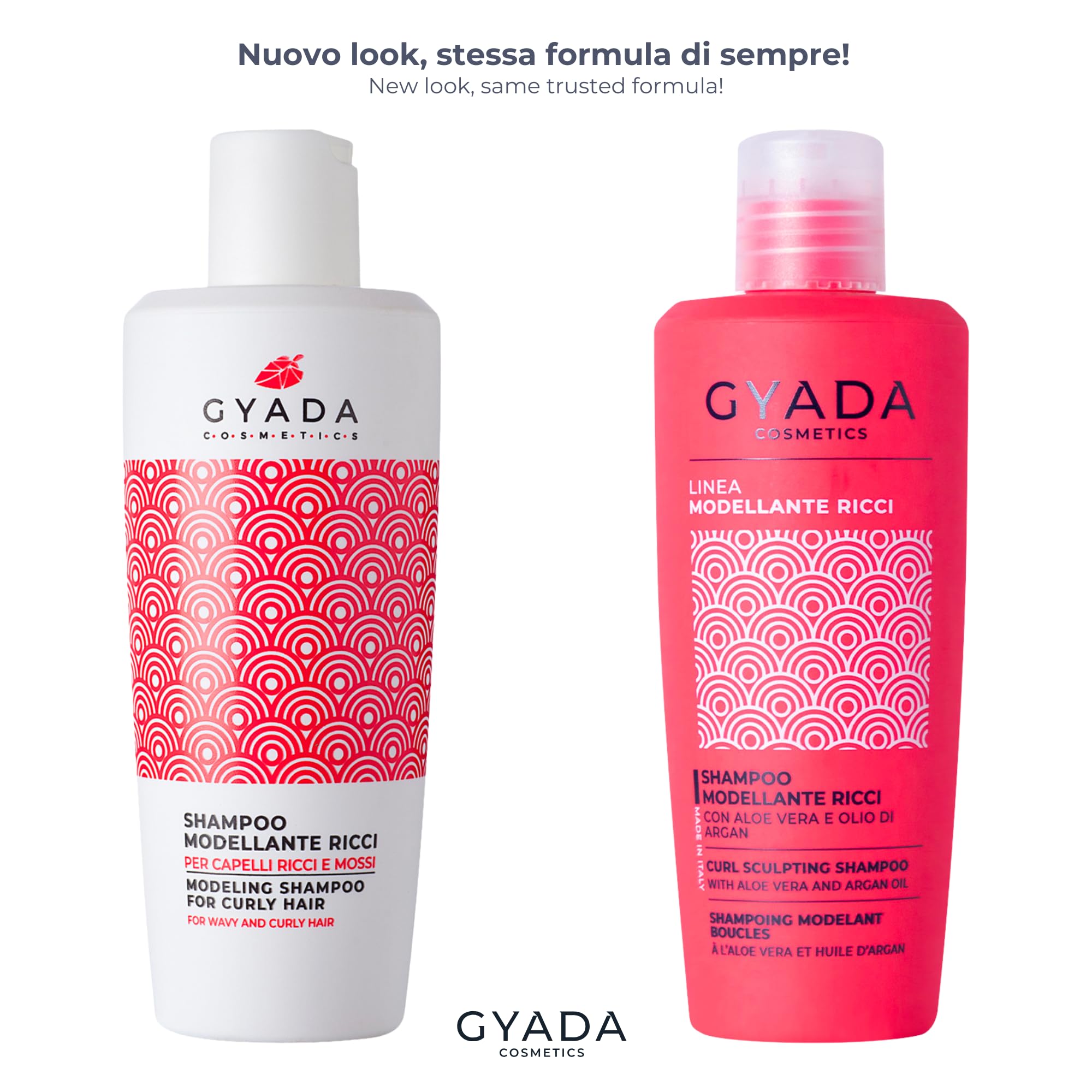GYADA COSMETICS, Shampooing Modelant Bouclé, pour Cheveux Bouclés et Ondulés, Nettoyage doux, Hydratant, Élastifiant, Action Anti-frisottis, l’huile d’Argan, 250 ml
