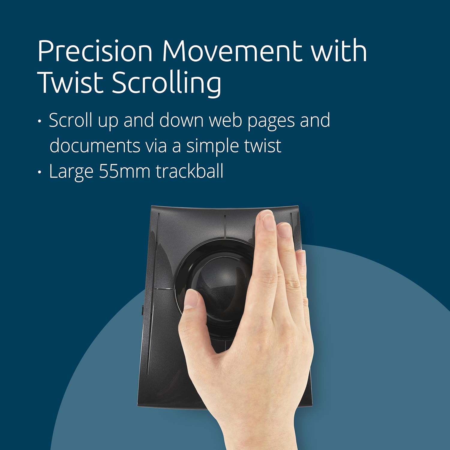 Kensington SlimBlade™ Pro Wireless Trackball, Rechargeable Battery, Bluetooth 2.4GHz Connection Options Black/Gray (K72085WW) - Image 4