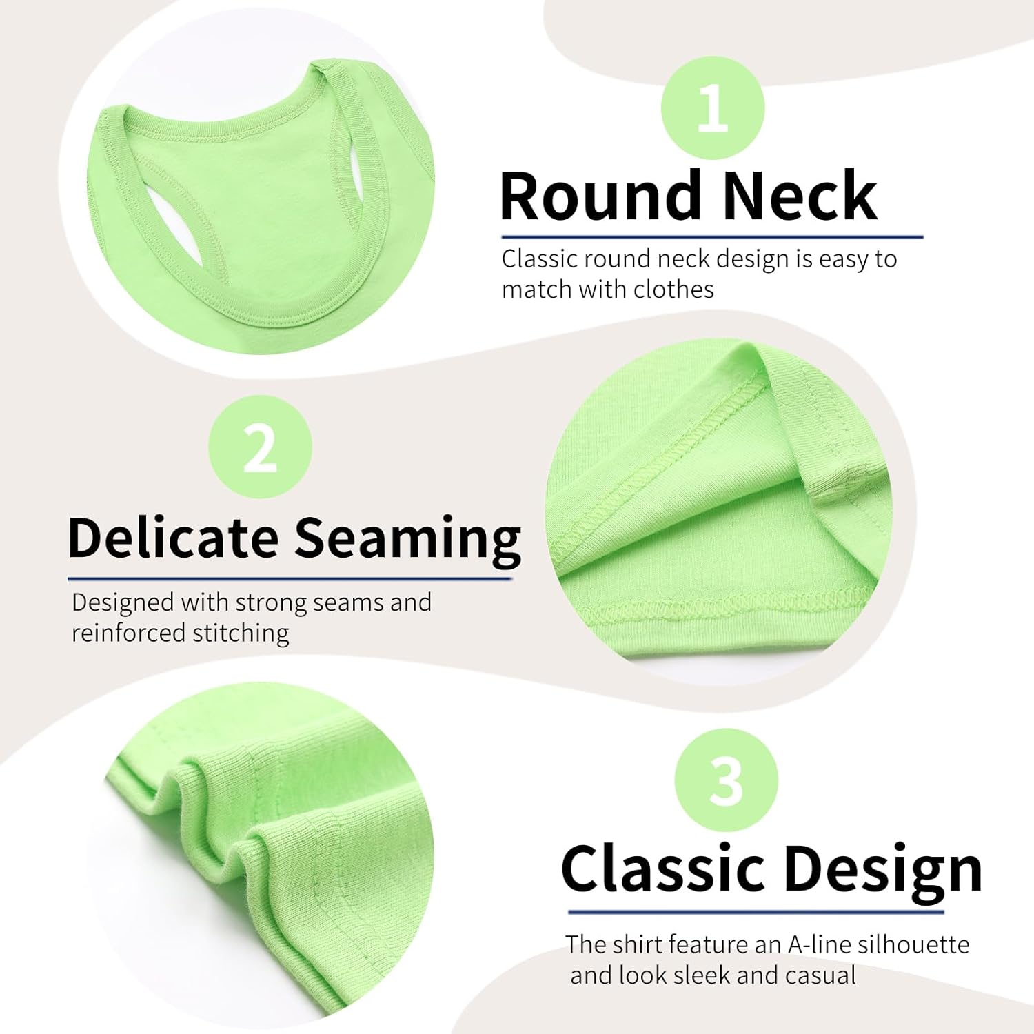 Phedrew 6 Pcs Kids Soft Undershirt Tank Tops Cotton Undershirt Sleeveless Shirts for Girls Boys Unisex - Image 5