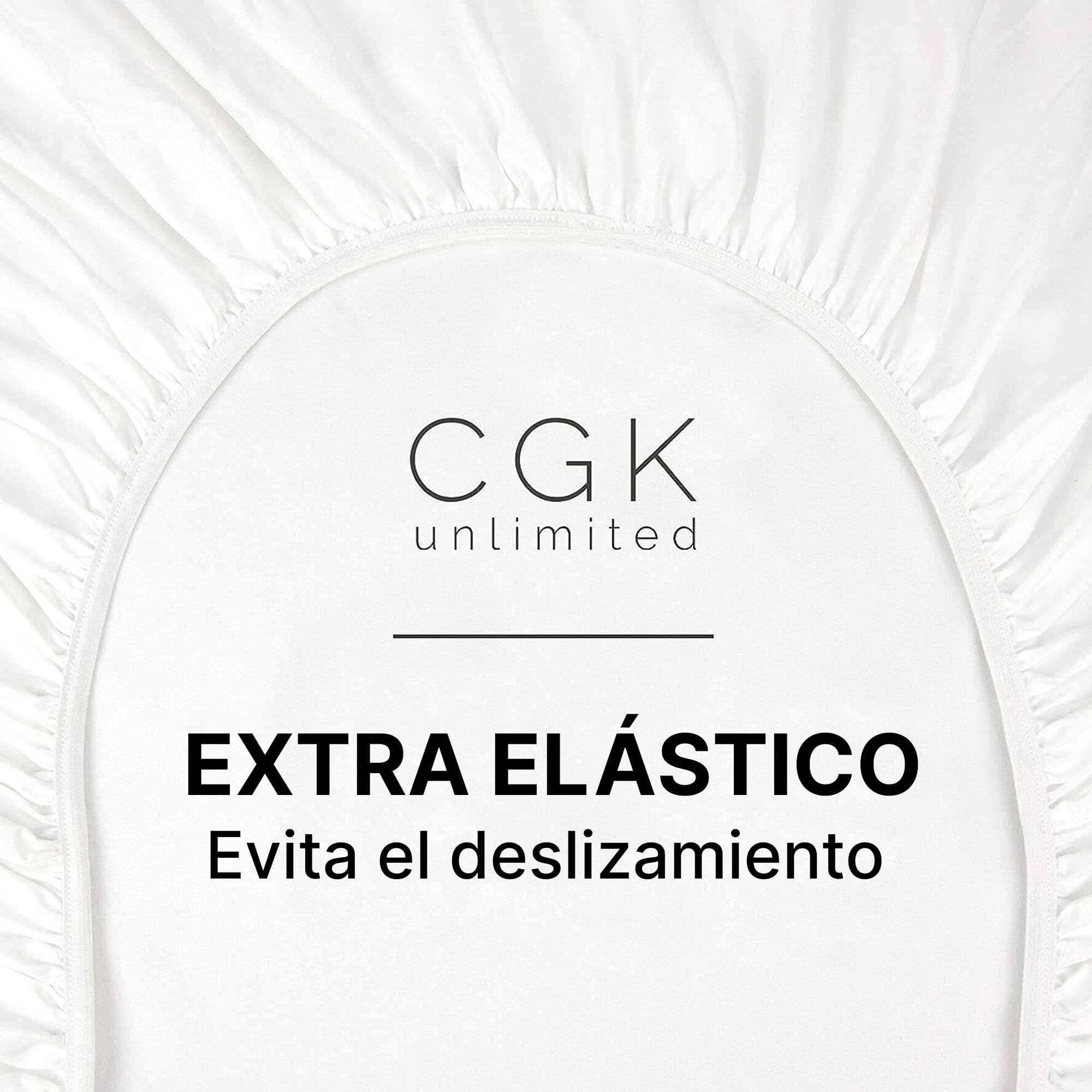 Sábana Bajera 180x200cm - 100% Algodón para Colchones de hasta 40 cm de Altura - Algodón Premium de 400 Hilos - Ideal para Camas Box Spring - Paquete Individual - Certificación Oeko-Tex - Blanco
