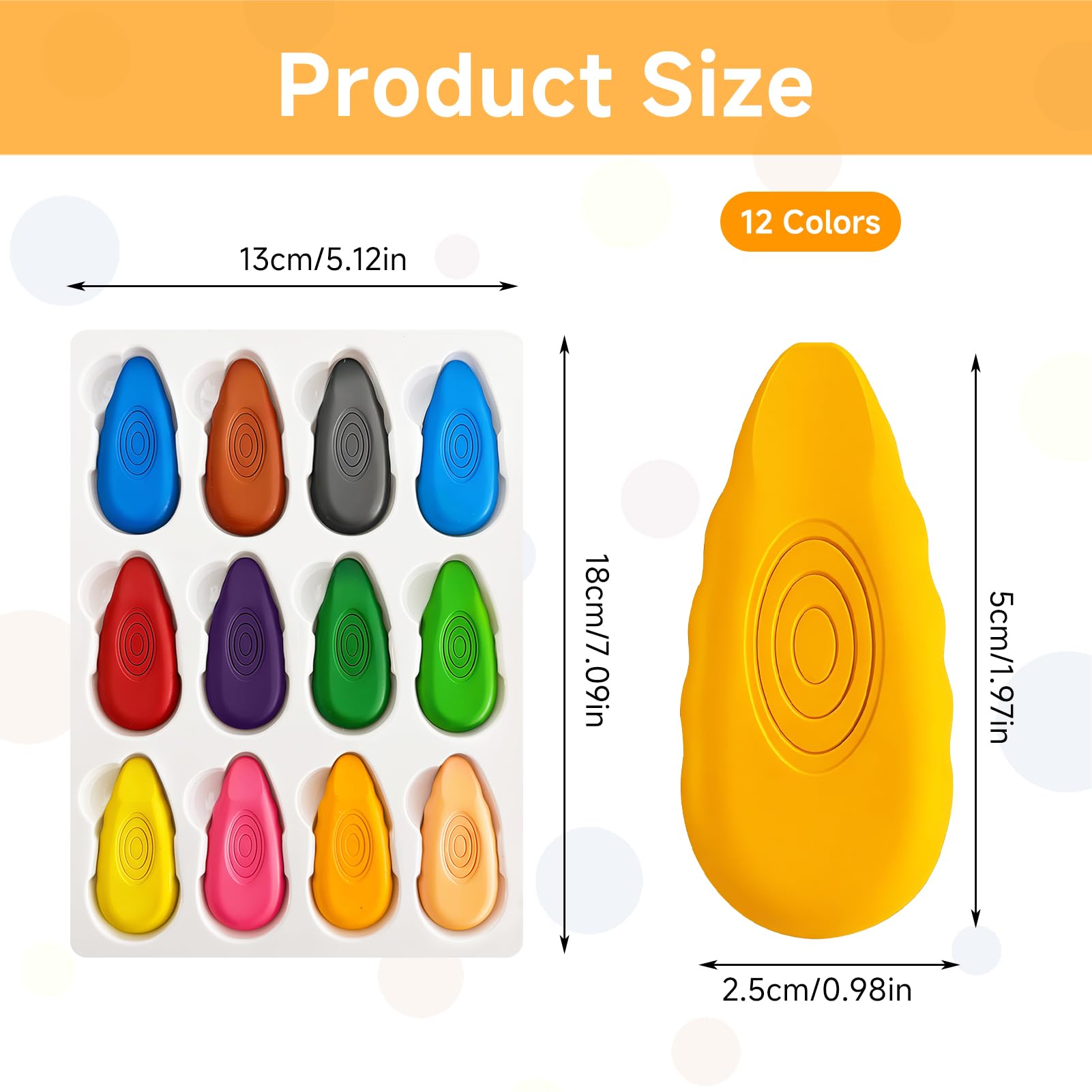 Gripiti Crayons for Kids Water Drop 12 Colors - Image 2