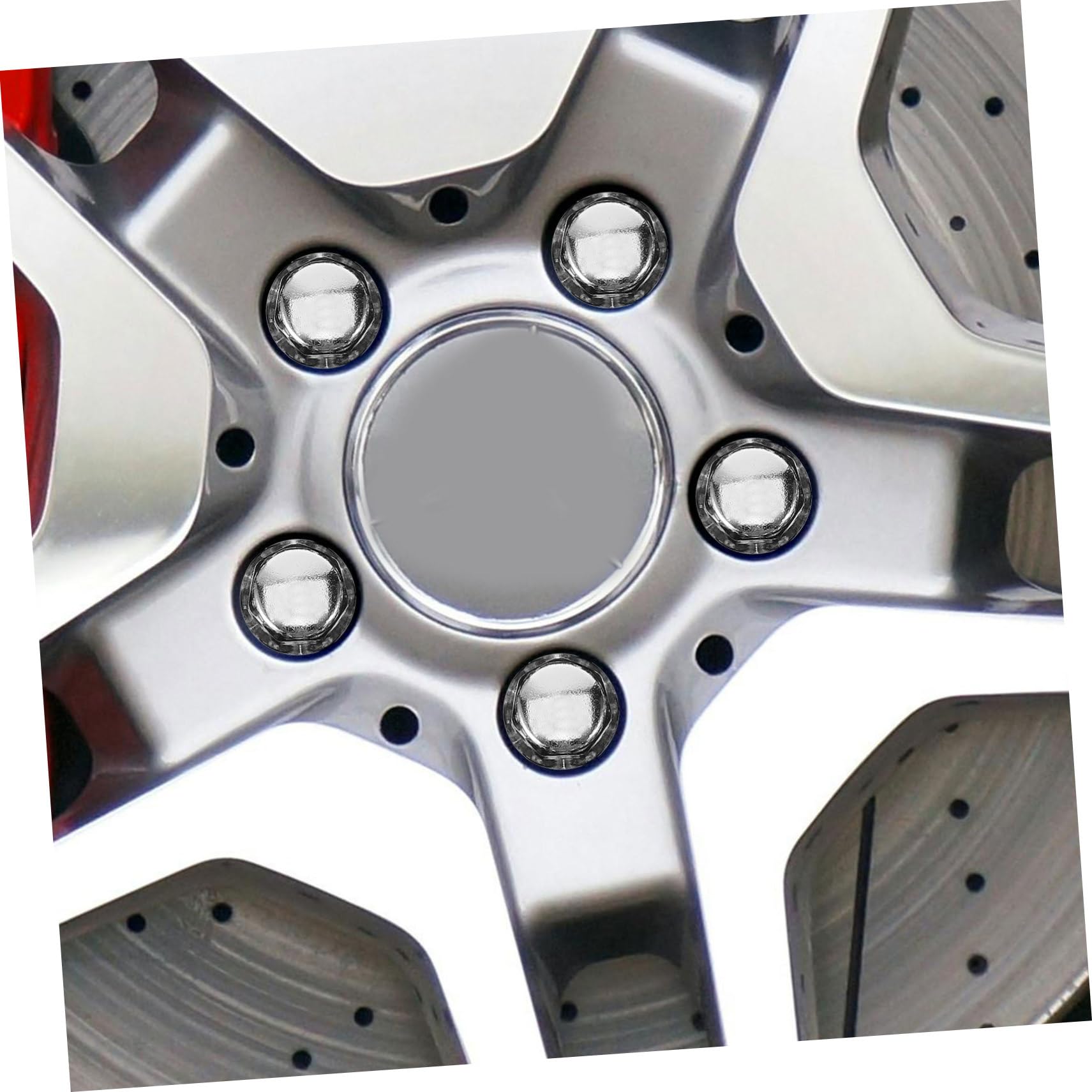 Capuchons D’écrou de Roue pour Voiture M12x1.5 Acier Argenté 21pcs | Accessoires Pneus et Jantes Auto, Montage Facile, Aspect Soigné, Lot de 21 Pièces