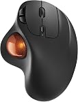 Nulea M501 Wireless Trackball Mouse, Rechargeable Ergonomic, Easy Thumb Control, Precise & Smooth Tracking, 3 Device Connection (Bluetooth or USB Receiver), Compatible for PC, Laptop, Mac(Red)