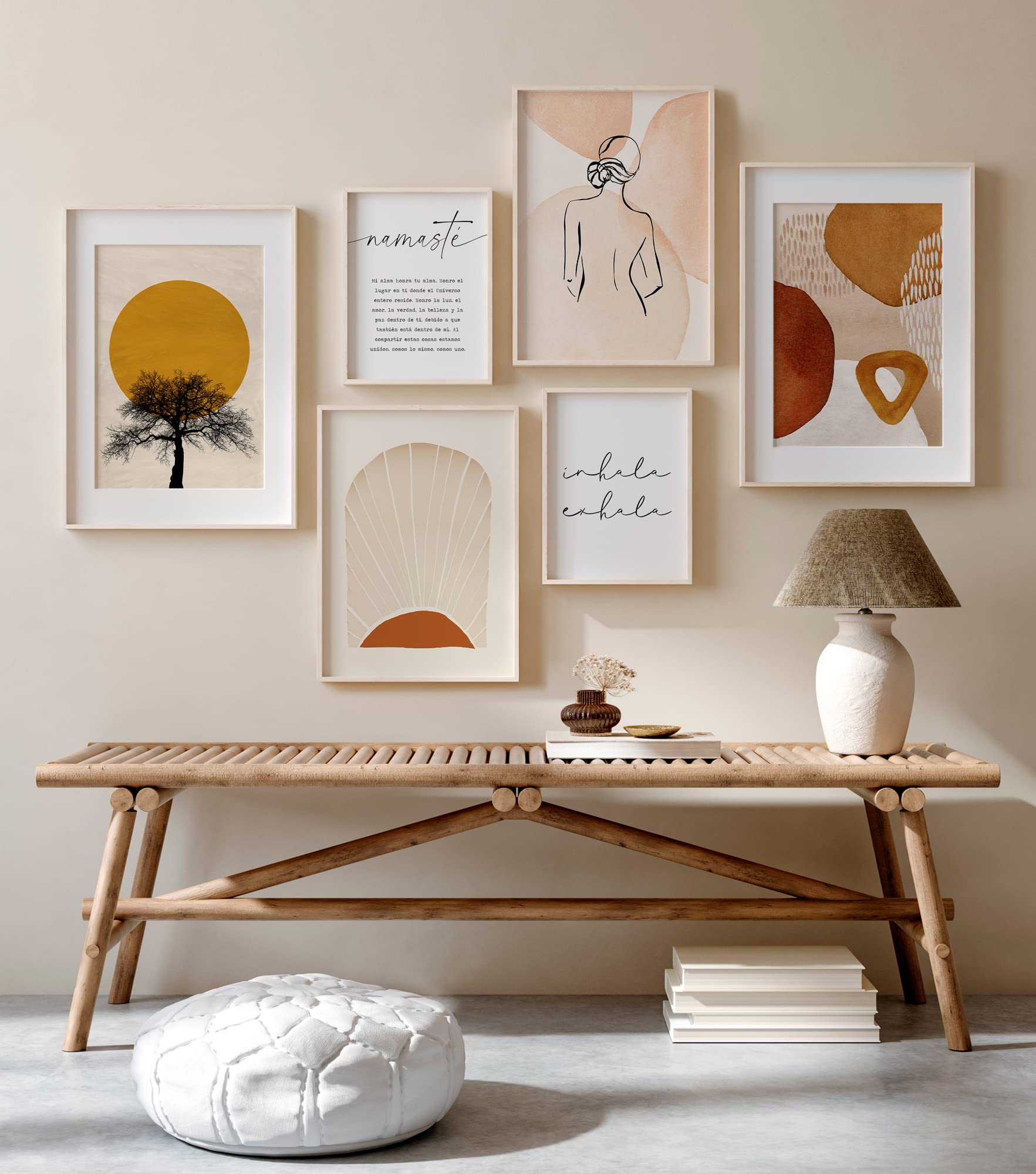OHBIMBA® 6 Laminas Decorativas Pared Cuadros Decoracion Salon Modernos - Posters Para Pared Cuadros Decorativos Decoracion Pared lienzos decorativos - 4 de 30x40cm + 2 de 21x30cm