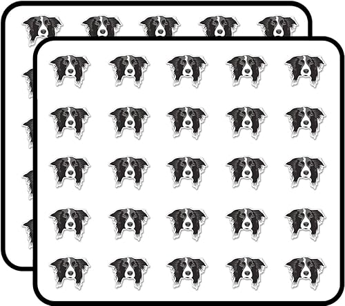 Border Collie - Adhesivo para perros para álbumes de recortes, calendarios, artes, manualidades infantiles, álbumes, diarios de viñetas, paquete de