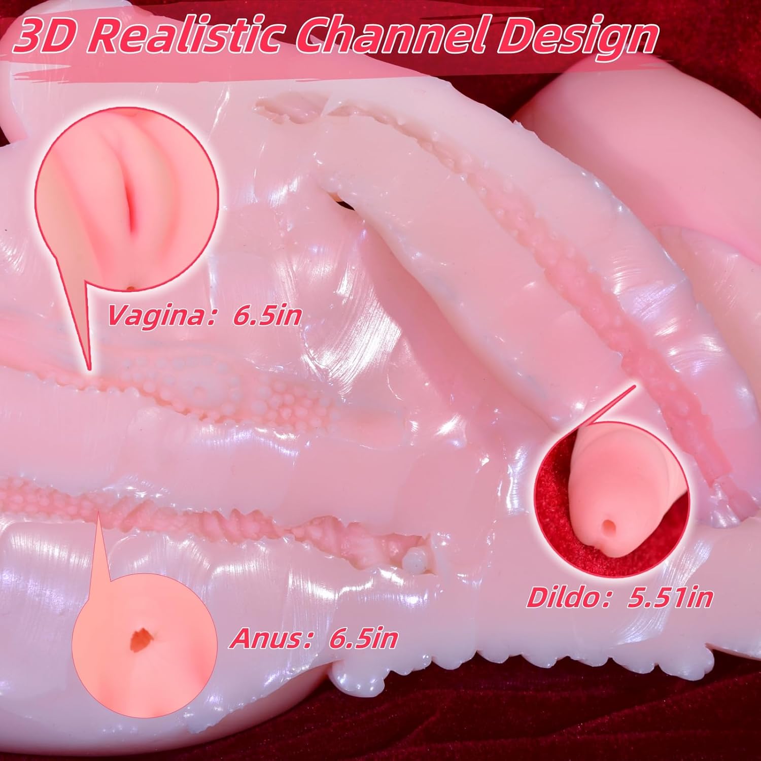 10.8lb Amztoyscom SM FUTA Sex Doll Torso with Penetrable Dildo,Realistic Shemale Sex Doll Pink Big Breasts Sex Toy for Men Big Ass TPE Trans Sex Dolls Pocket Pussy