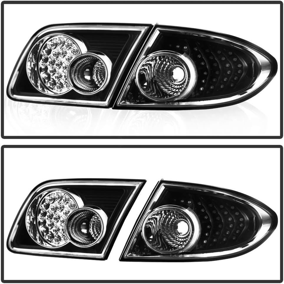ACANII - For 2003-2008 Mazda6 4-Door Sedan Black LED Tail Lights Brake Lamps Left+Right 4Pcs