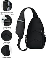 Vista 60 de Waterfly - Mochila cruzada tipo bandolera para viajes y caminatas, bolsa de pecho, Gris, talla única