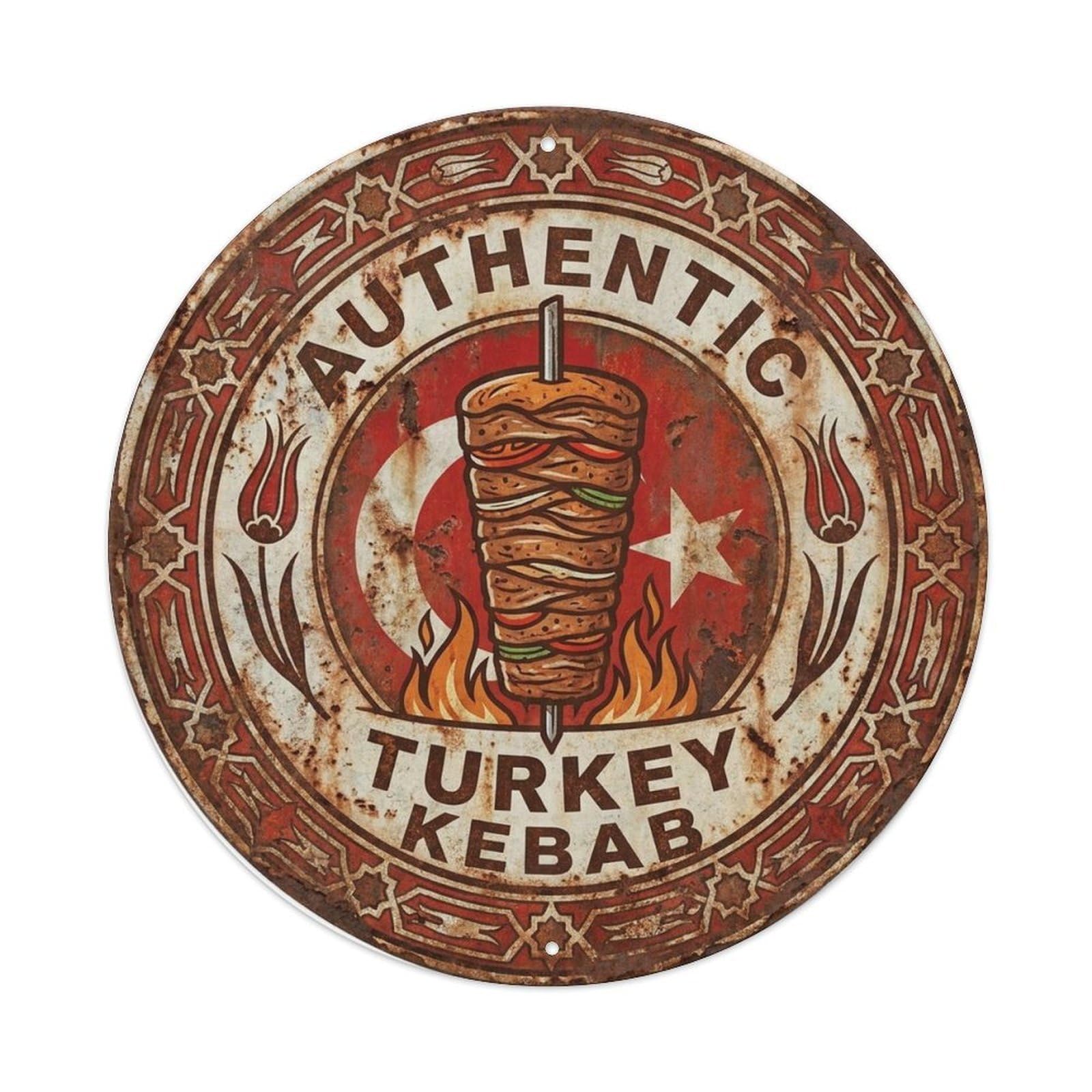 Turkey Travel Kebab Turkish Grilled Meat Cuisine Metal Tin Sign