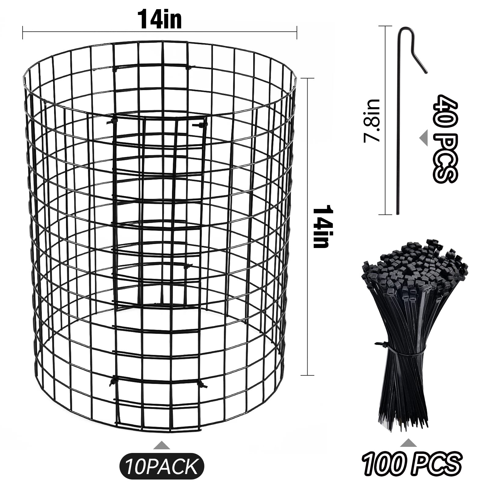 10 Pack Plant Protector from Animals, 14'' Dia x 14'' H Garden