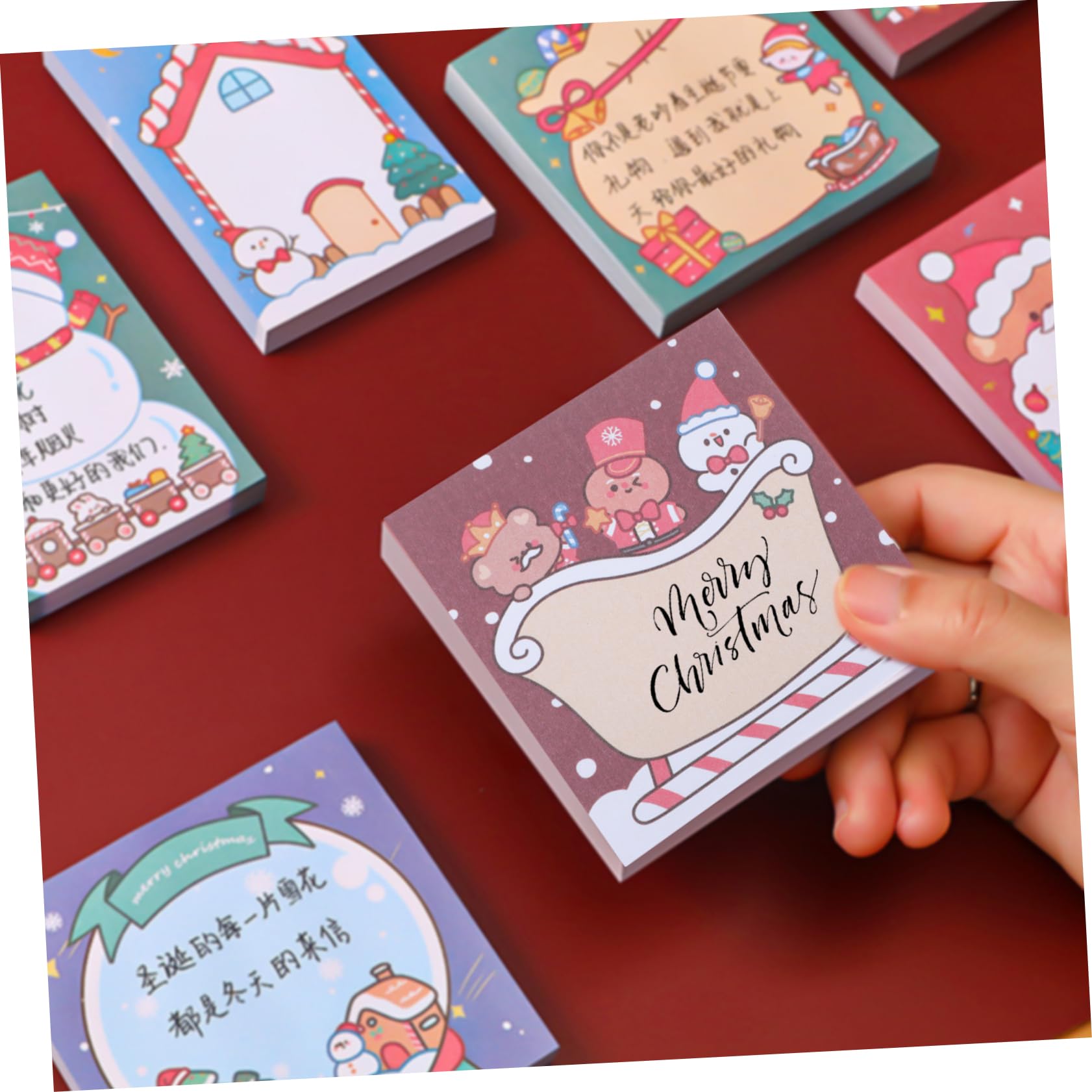 84 Pièces notes autocollantes de Noël stickers bloc-notes de messages etiquettes autocollantes étiquettes autocollantes notes d'autocollant de Noël post-note pour étudiant