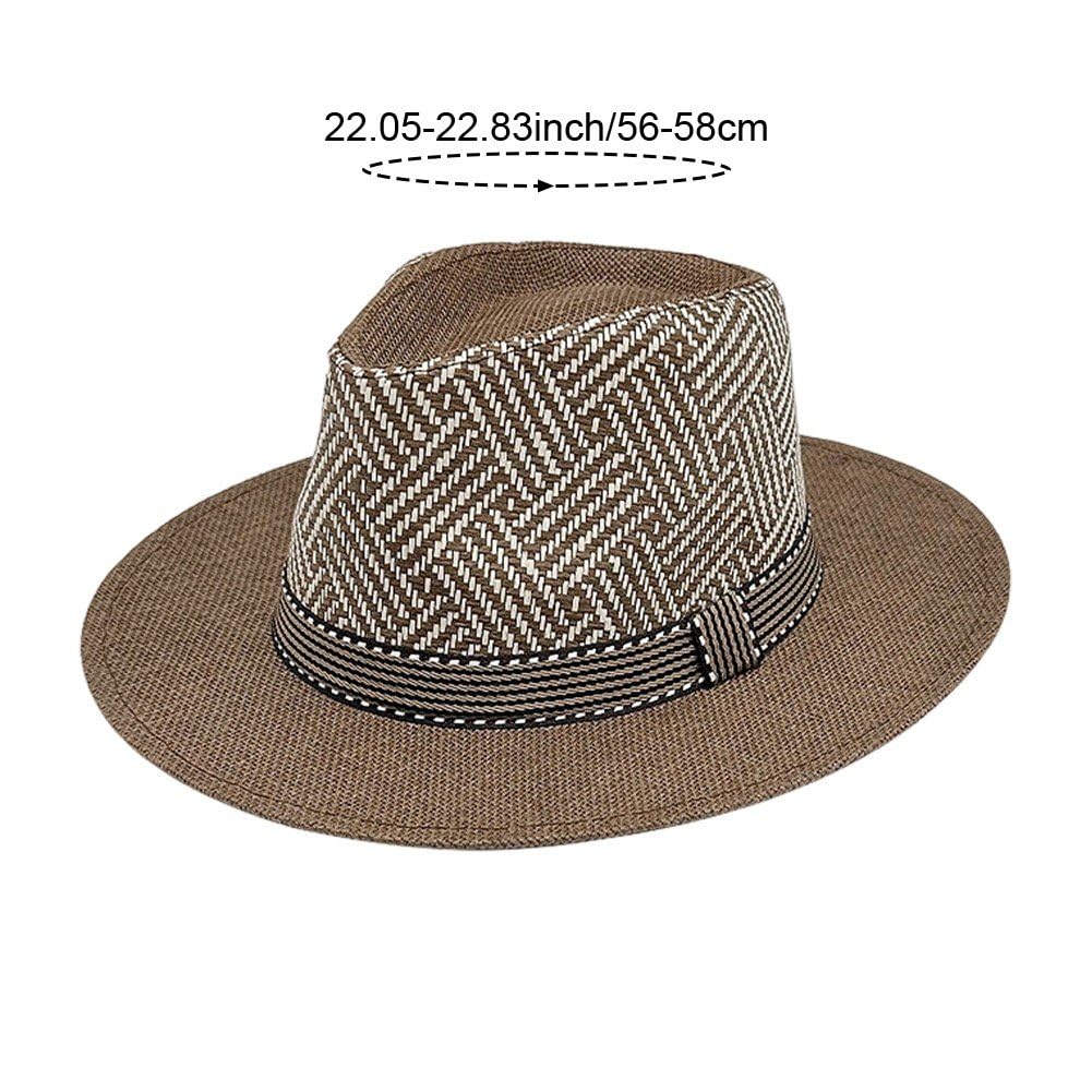 Cappelli di Paglia Panama per Uomo E, Pieghevoli, a Tesa Larga, Ideali per, per Protezione Solare Estiva dai Raggi UV.