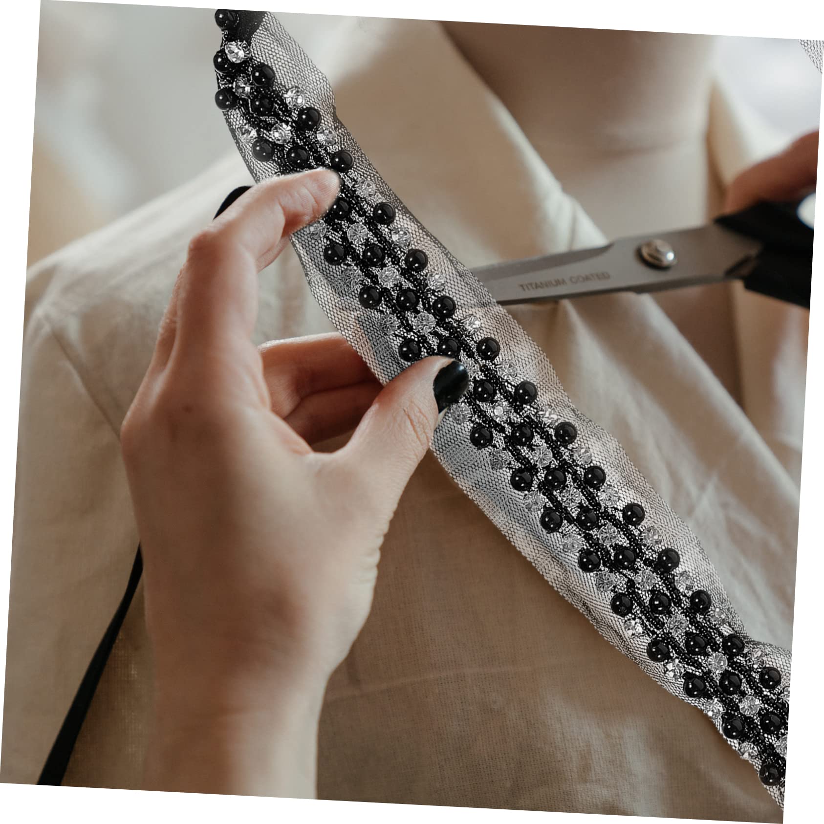 Operitacx 5piezas Cinta De Encaje Perlas y Ribete Multifuncional Para Manualidades y Accesorios De Ropa Para Boda y