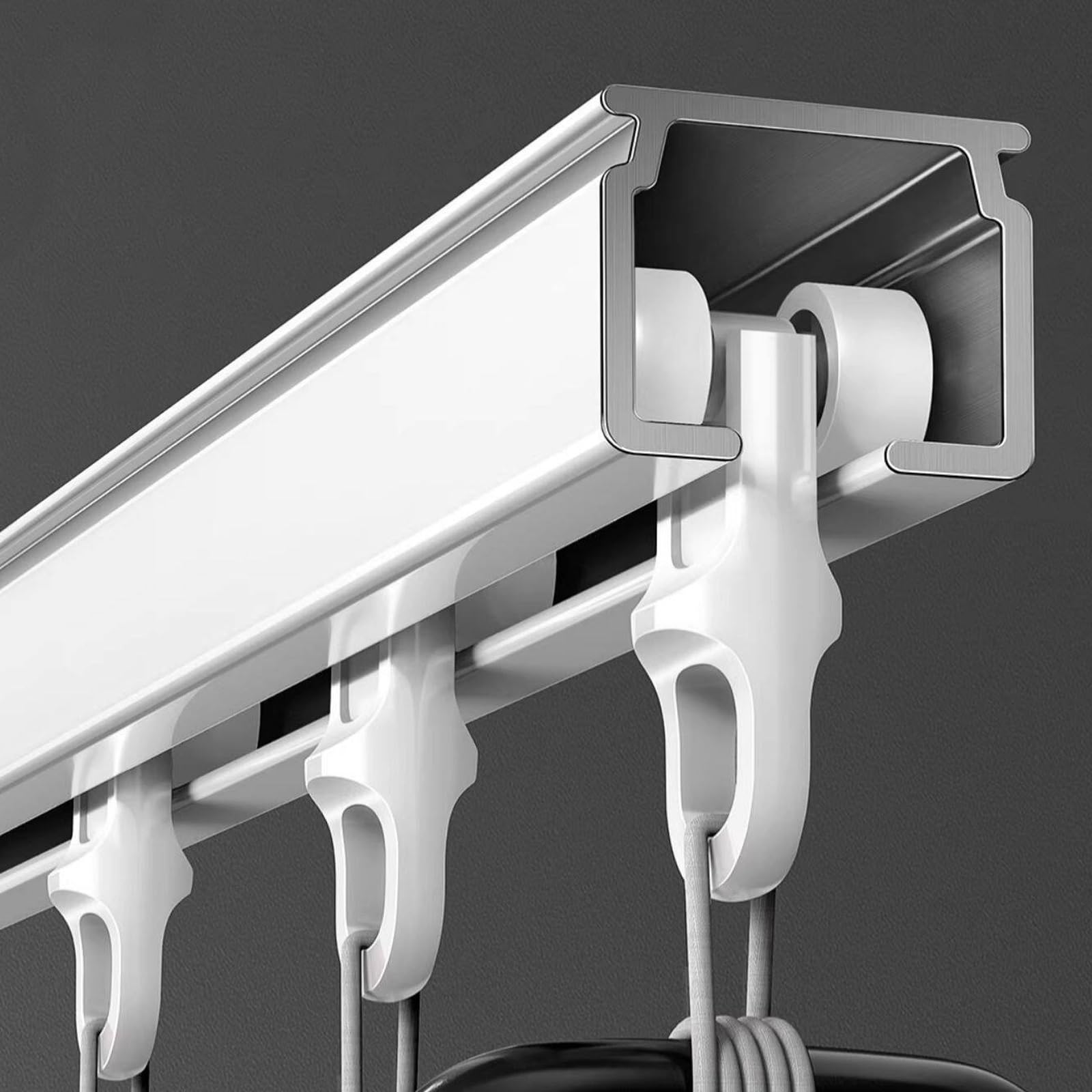 Rail monté au plafond avec rouleaux silencieux mute track pour rideau occultant de douche