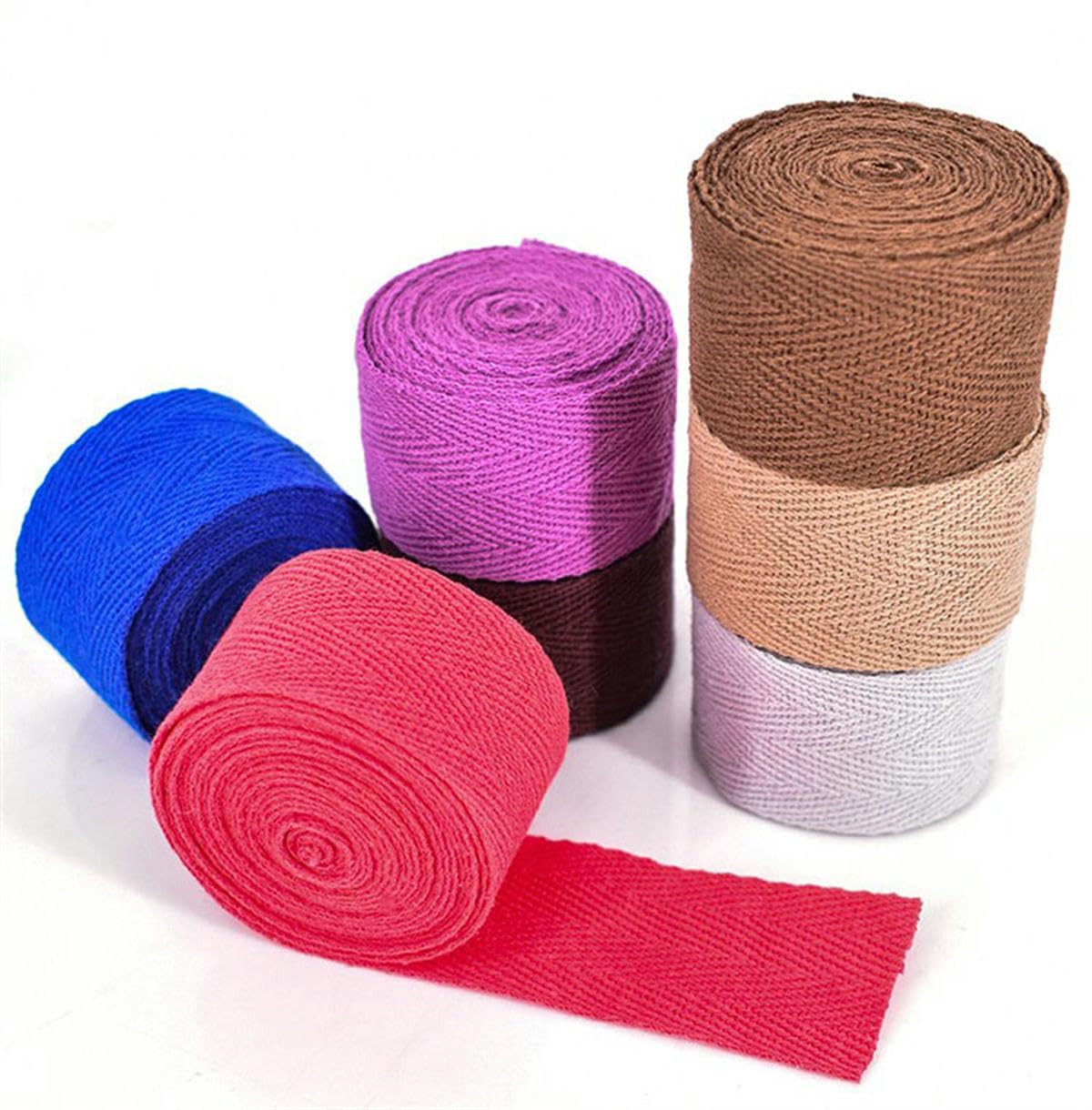 Cinta de espiga de 50 yardas Cinta de algodón Cinturón de alta tenacidad Bolsa Etiqueta Cinta Cinta de coser Encuadernación al bies Accesorios para manualidades DIY-Beige-4cm
