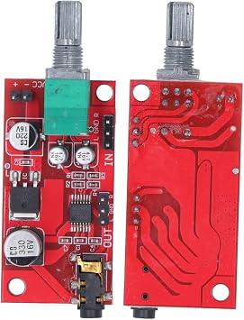 Mini Headphones Amplifier Module, 3.5mm Interface Earphone Preamplifier Board, Stereo Headphone Earphone Amp, Volume Control Audio Booster with 3.5mm Jack