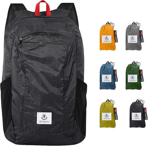 4monster Packable Backpack Ultra Lightweight, Foldable Backpack Water Resistant, Hiking Daypack for Travel Camping Outdoor, Daily Walk-around, Cycling, Sports, Excursions(Grey, 24L)