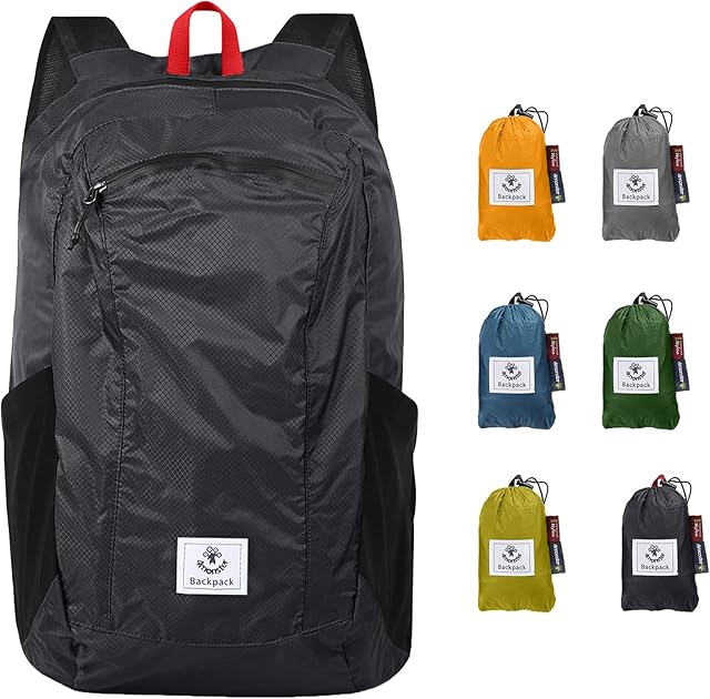 4Monster Packable Backpack Ultra Lightweight, Foldable Backpack Water Resistant, Hiking Daypack for Travel Camping Outdoor, Daily Walk-around, Cycling, Sports, Excursions(Grey, 16L)