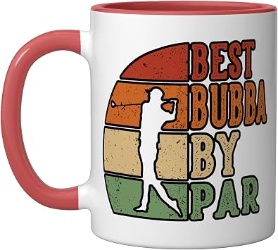 Best BUBBA By Par Classic Heritage Golf Fathers Day Ceramic Mug, Red/White