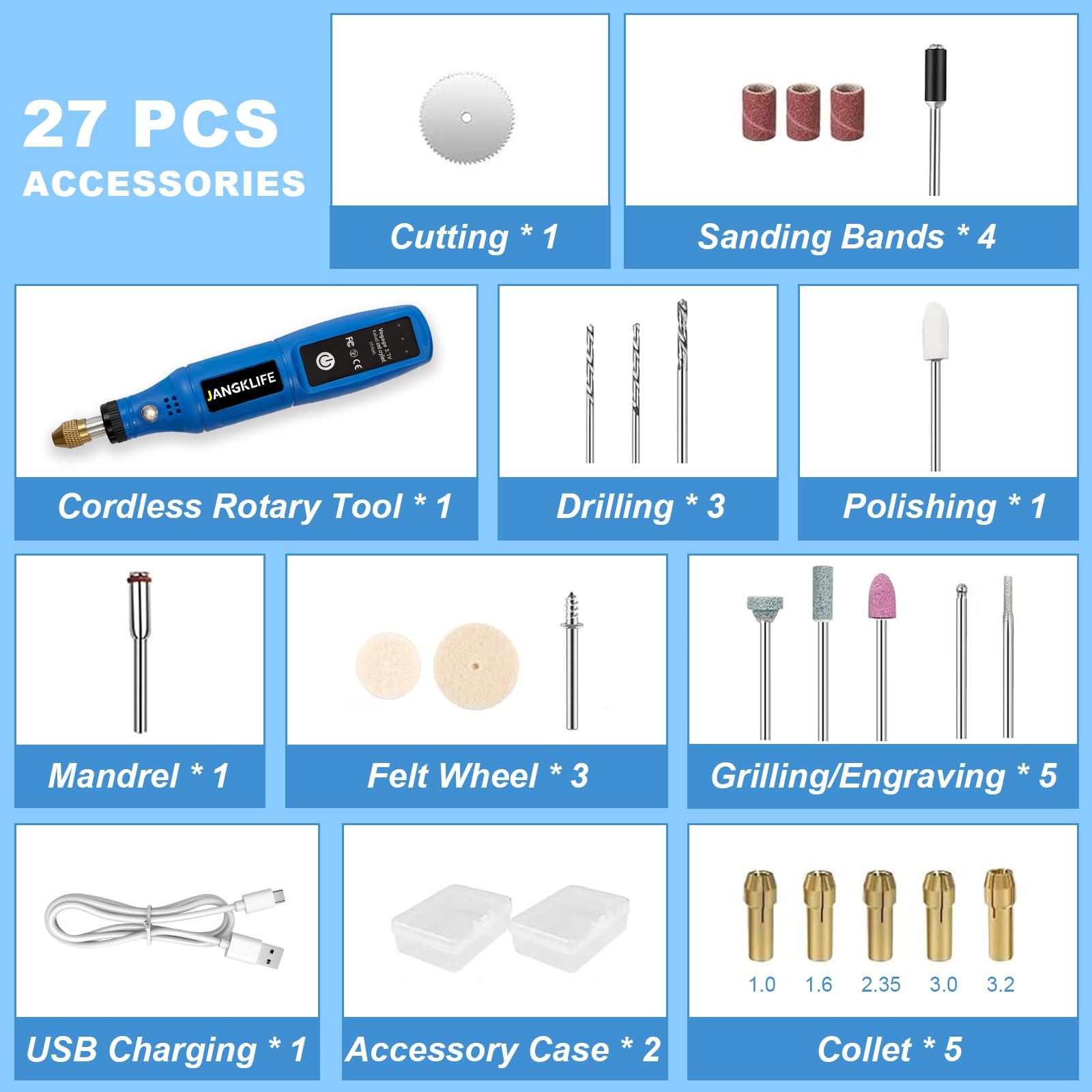 Herramienta giratoria inalámbrica, mini kit de herramientas giratorias de 3.7 V con 31 accesorios, ajuste de 3 velocidades, ligero y portátil, ideal para pulir, lijar, moler, taladrar y manualidades