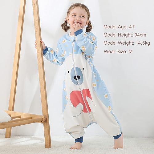 Miniatura 9 de MICHLEY Saco de dormir para bebé, manga larga con pies, manta de invierno para niños y niñas, pingüino, 3-5 años