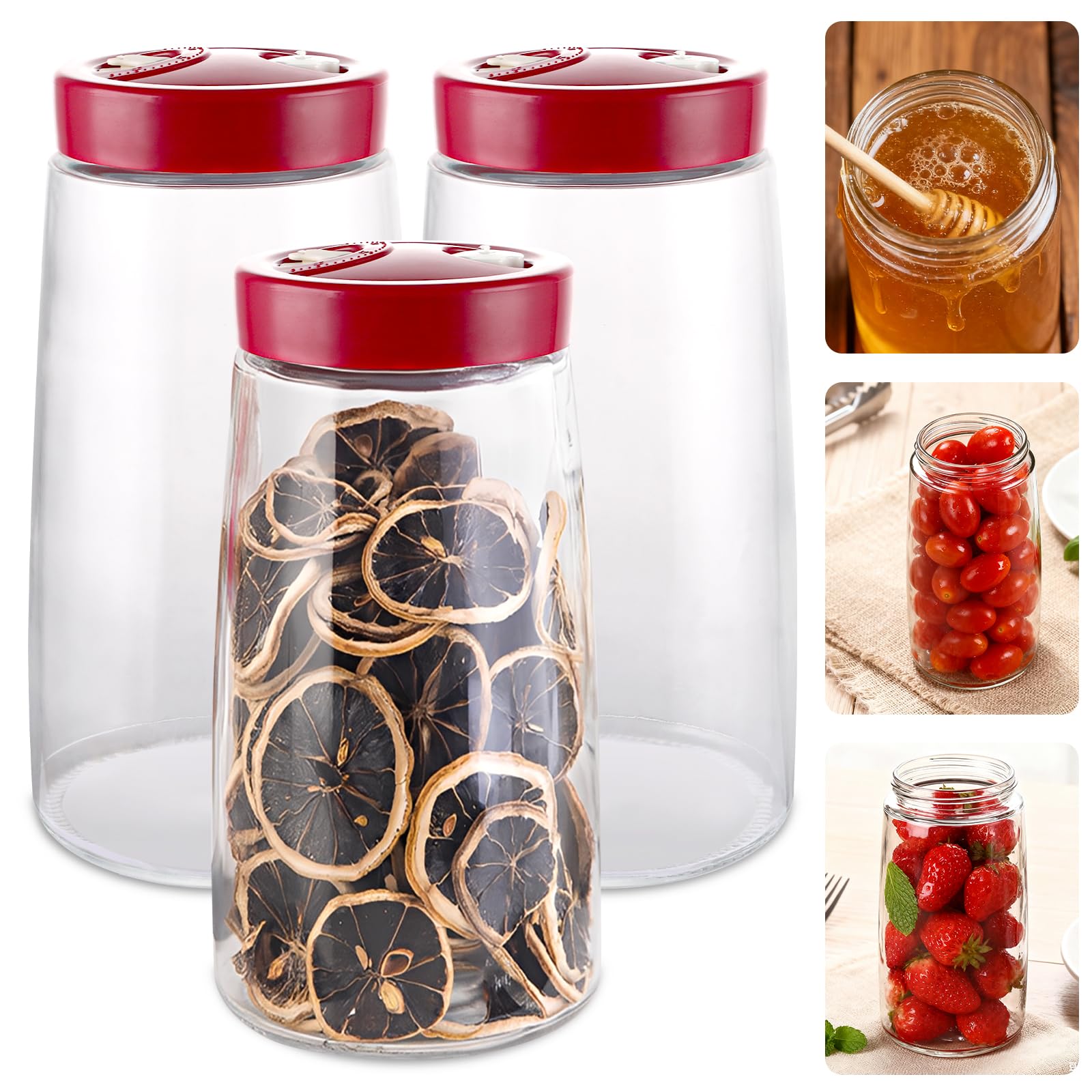 lot de 3 bocaux fermentation 2l