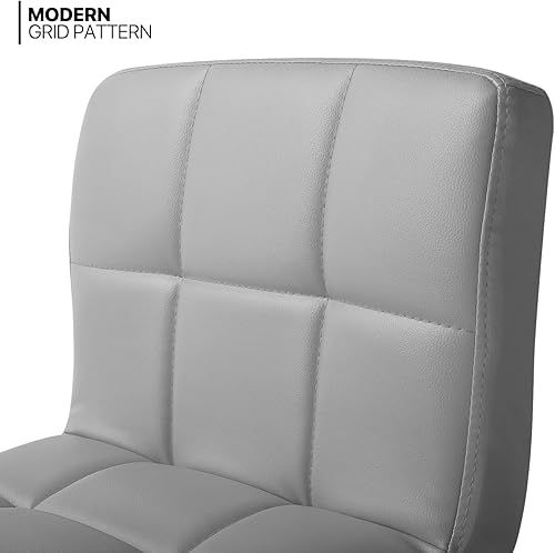 Miniatura 4 de MoNiBloom Taburetes de bar giratorios ajustables de piel sintética modernos con reposapiés y respaldo, taburetes de bar de cocina sin brazos, juego