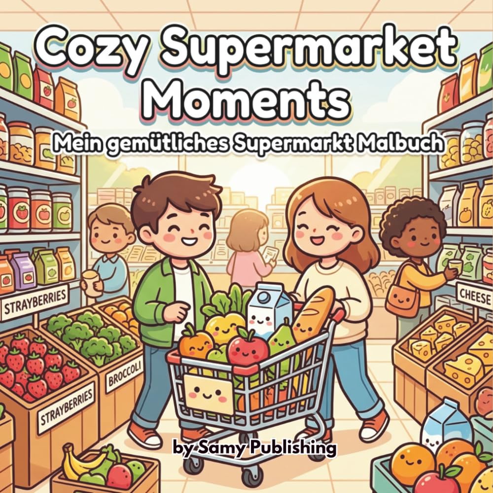 Cozy Supermarket Moments – Mein gemütliches Supermarkt Malbuch: 40 detailreiche Ausmalbilder mit entspannten Supermarkt-Szenen und alltäglichen ... zum Abschalten für Jugendliche und Erwachsene