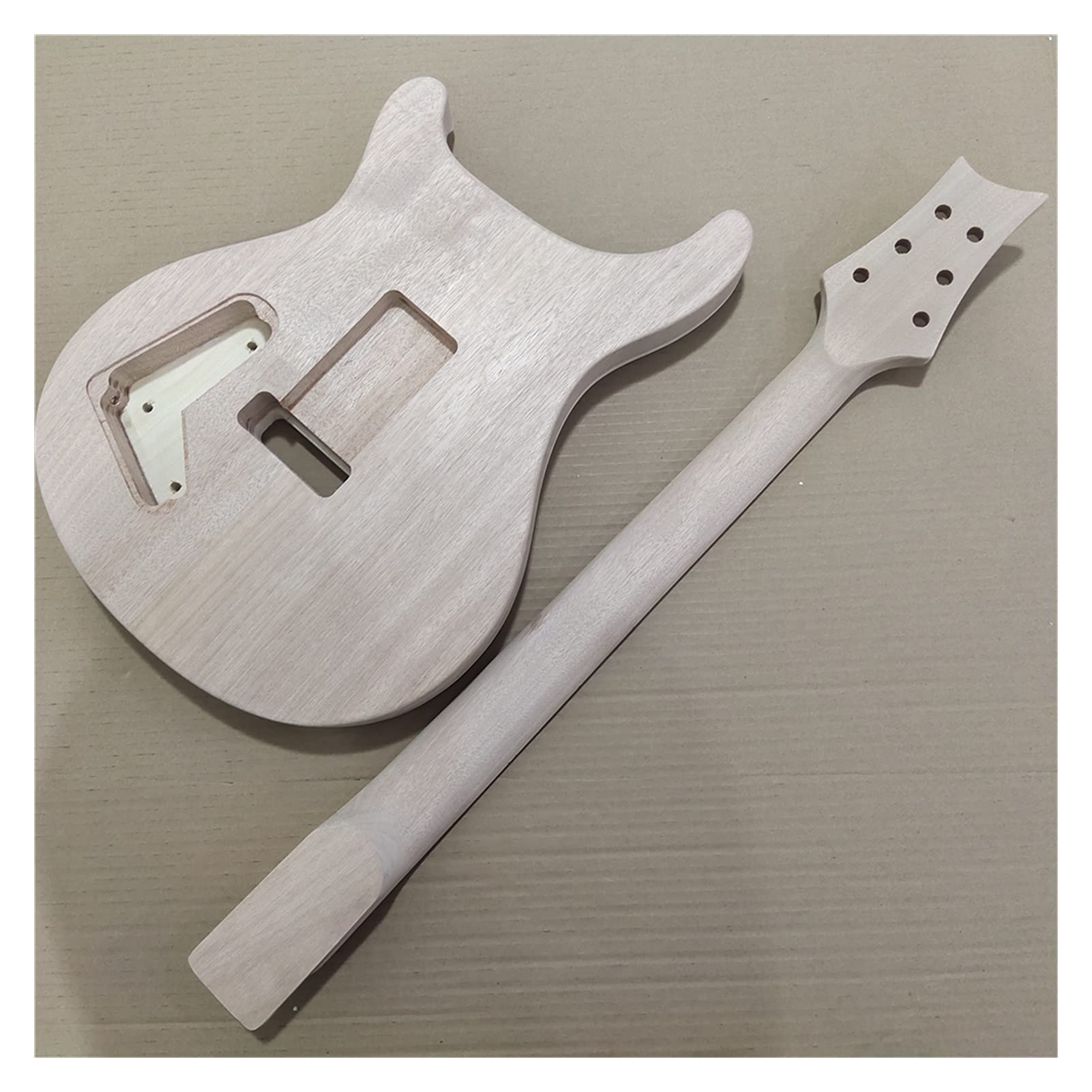 DIY Bausatz E-Gitarre 1 Set unvollendeter Gitarrenhals und Korpus für E-Gitarre, DIY-Teil, 24,75 Zoll Unvollendeter Gitarrenbausat