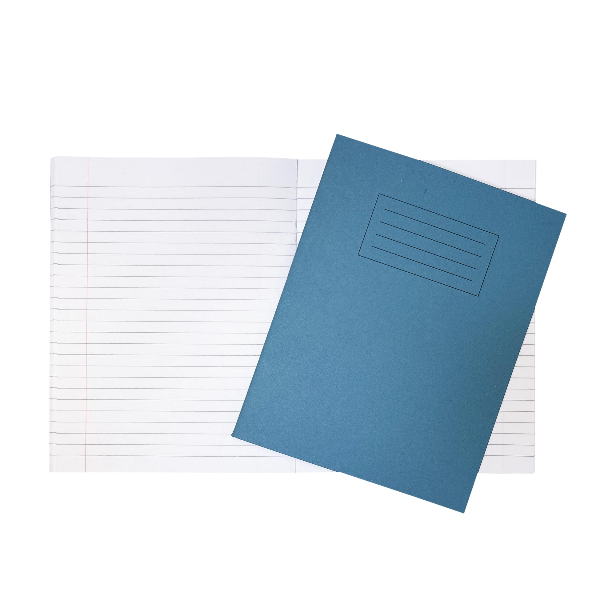 Janrax Pack of 10 9x7 Light Blue 80 Page Feint Ruled with Margin Exercise Books WF Paper with 225gsm Manilla Cover