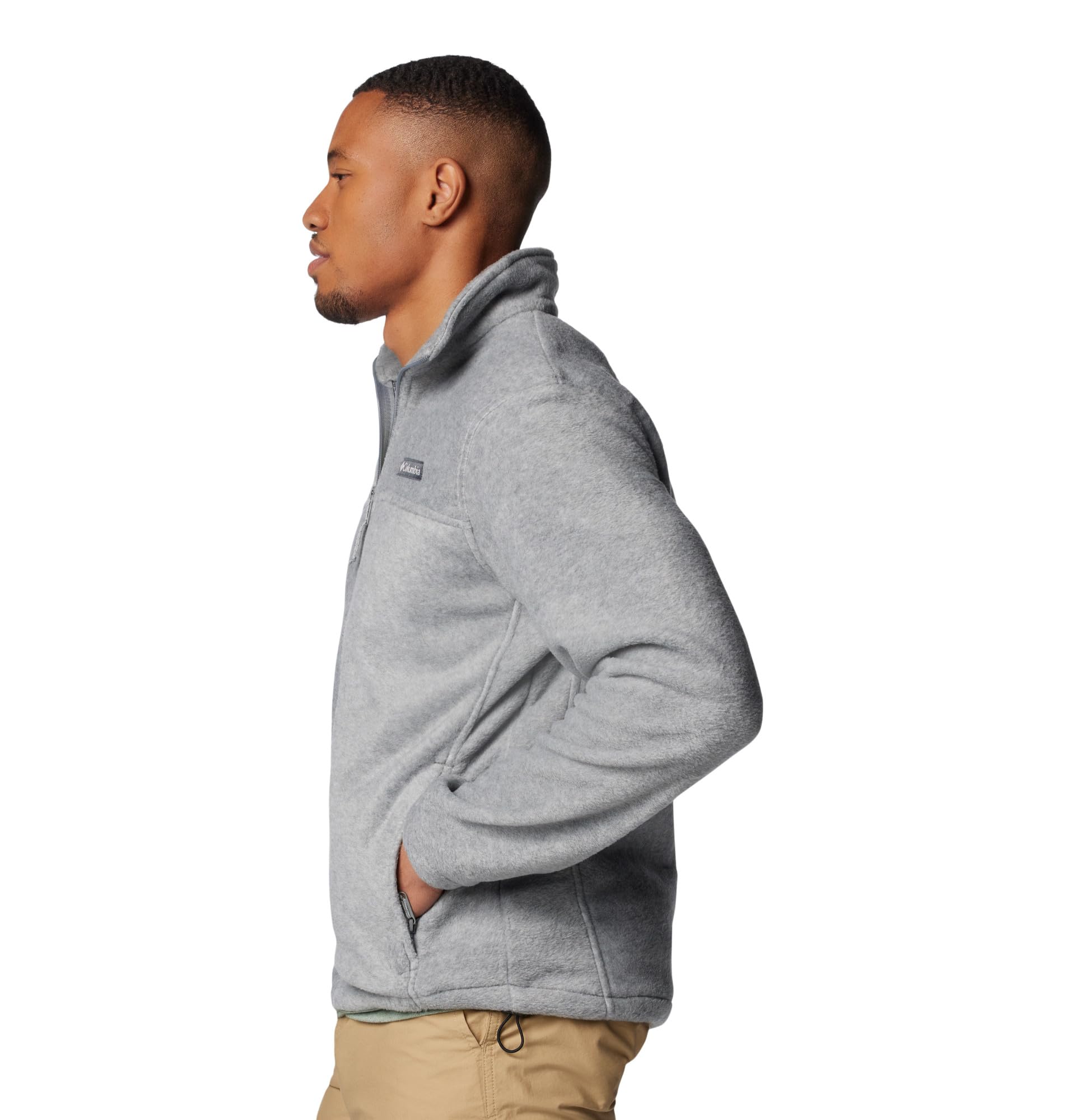 Columbia Męska kurtka polarowa Big Steens Mountain z zamkiem błyskawicznym Full Zip 2.0, jasnoszara wrzosowa, rozmiar 5X wysoki