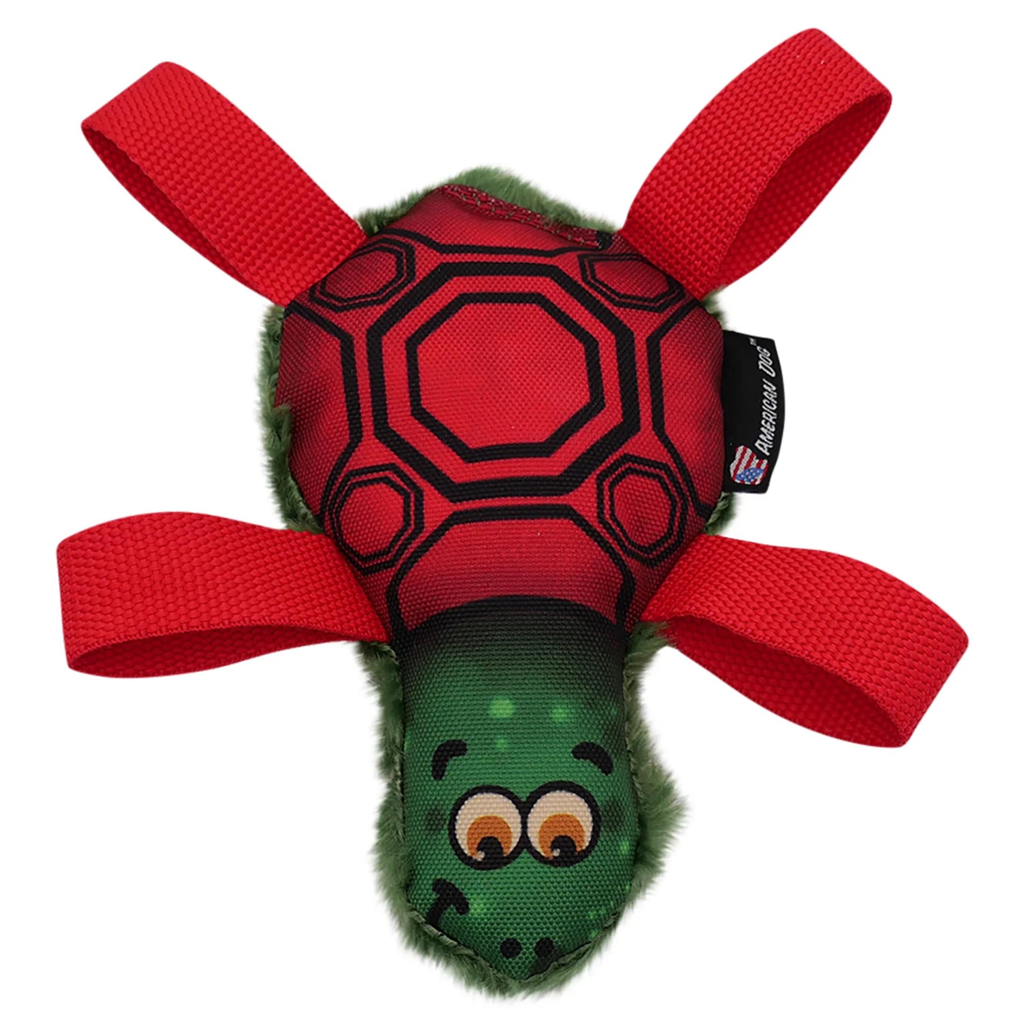 American Dog Tommy Turtle – Durable Fetch & Tug Dog Toy Made in USA from Pet-Safe, Machine-Washable 1000D Nylon and Minky Fleece for Bonding, Play