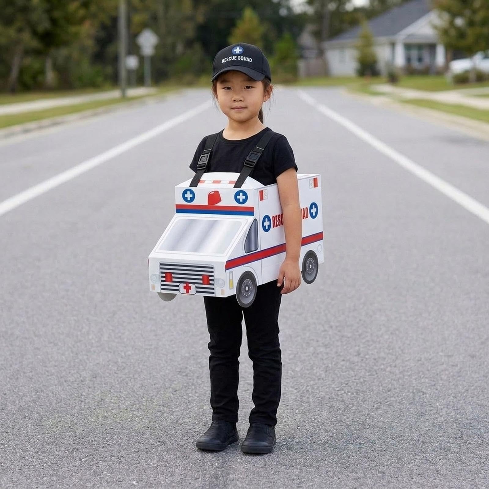 F Fityle Costume Auto Bambini Abito Veicolo Giocattolo Imitazione Accessori Cosplay Materiale Morbido Scene Giochi di Bambini Adatto per Rappresentazioni Carne, Ambulanza